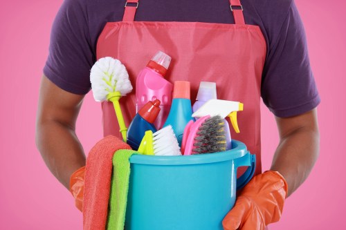Bathroom deep cleaning with tile and fixture cleaning