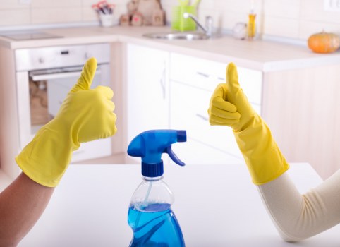 Deep house cleaning preparation in a modern home
