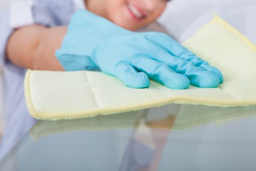 Move out cleaning supplies arranged for a deep cleaning task