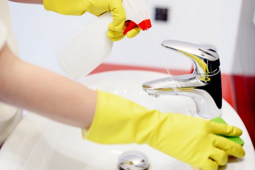 Specialized rug cleaning setup for stain removal and drying