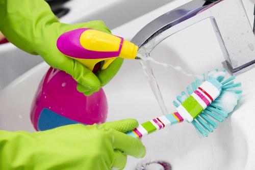 Kitchen deep cleaning with focus on surfaces and appliances