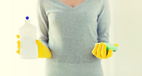 Professional cleaning maintenance in a clean interior