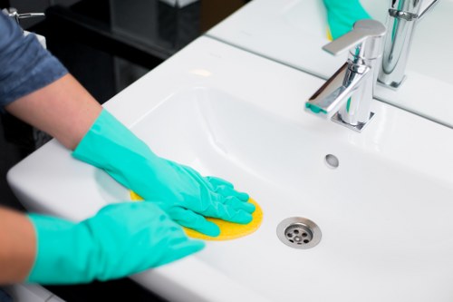 Deep cleaning a kitchen before moving in