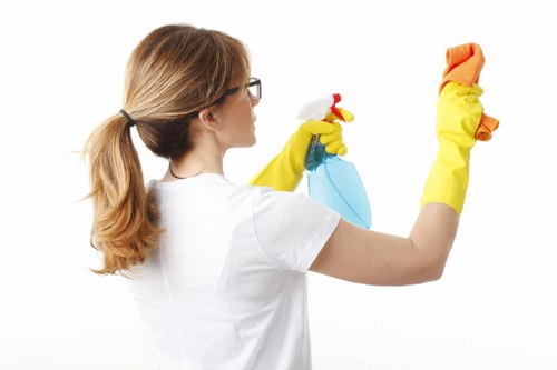 Airbnb turnover cleaning supplies and checklist on a table